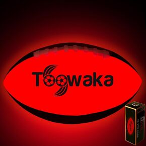Kids Football,Size 3 Glow in The Dark Youth Football-Bright Football with LED Lights Pre-Installed-Night Light up Football Batteries Included