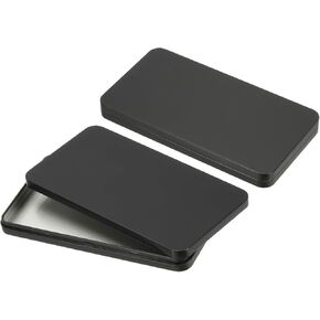 Patikil Small Cash Box ، 2 PCS Money Holder Metal Tin Box Cash Tray Money Organizer Case for Cash Ticket Credit Card Hift ، Silver