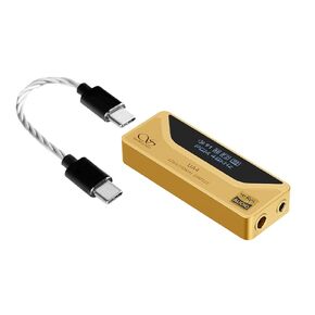 SHANLING UA4 Headphone Amplifier,Portable USB DAC AMP,Support MQA 16X,768kHz DSD512,High Driving Power for Android/iOS/Mac/Windows,dongle Volume Control,3.5/4.4mm up to 237mW@32Ω Output (Golden)