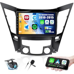 4+64G 8-Core Android 13 Car Stereo for Hyundai Sonata 2010-2015 with Wireless CarPlay Android Auto, 9 '' IPS Touchscreen GPS Radio with WiFi Mirror Link Bluetooth FM RDS DSP 32EQ SWC + Backup Camera