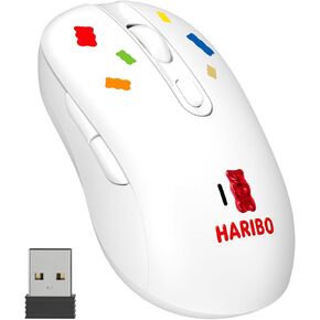 Haribo Wireless Mouse, Bluetooth 3.0 and 5.0, 2.4GHz Connection, Divers DPI Option, Multi Pairing, Small Size, Gummy Bear Style for Laptop, Desktop, Netbook, Pcs