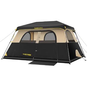 FanttikOutdoor Instant Cabin Tent 6/8/10/12 Person Camping Tent Setup in 60 Seconds with Rainfly & Windproof Portable with Carry Bag for Family Camping & Hiking, Upgraded Ventilation, Khaki