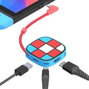 Dock Right Angle Switch مع تصميم منظم لمنفذ Nintendo Switch Dock Switch Dock ، Boreguse Switch شحن Dock مع 4K HDMI Output/USB 3.0/PD 100W منفذ شحن MacBook Pro/Air ETC