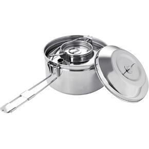 Fire Maple Antarcti S/S Kettle Pot Combo Set | 18-8 Stainless Steel | all Steel Construction | Ideal for Camping Bushcraft Use | Compact Cookware Set