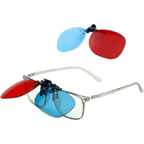 Red Blue 3D Clip on Glasses Frame Cyan Anaglyph 3D Glasses Myopia Special Stereo Clip Glasses