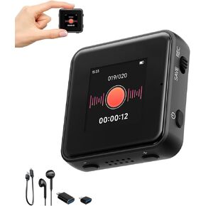 128GB Digital Voice Recorder with Playback SOUNDVALUE Recording Device with Screen & AI Noise Cancellation MP3 Player, 1600H Recording, Auto-Save for Meetings, Lectures, Interviews