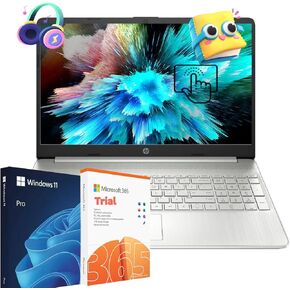 HP 15.6 inch Touch-Screen Laptop with Lifetime MS Office, Windows 11 Pro, Intel 10-Core I5 Processor, 64GB RAM, 1TB SSD, HDMI, USB-C, Intel Iris Xe Graphics, Notebook Laptop