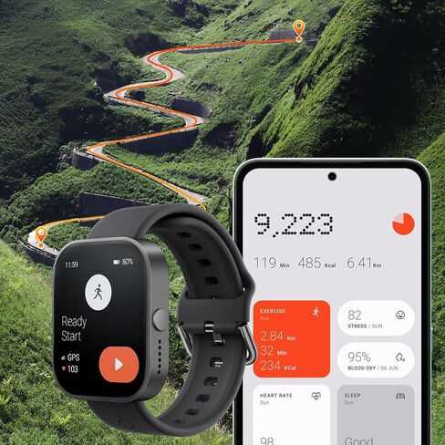 CMF Watch Pro Smartwatch,1.96'' AMOLED Display, IP68 Water Resistant Multi-System GPS Fitness Tracker with Health Monitoring, 13Day Battery Life, Black Grey in Kuwait