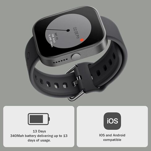 CMF Watch Pro Smartwatch,1.96'' AMOLED Display, IP68 Water Resistant Multi-System GPS Fitness Tracker with Health Monitoring, 13Day Battery Life, Black Grey in Kuwait