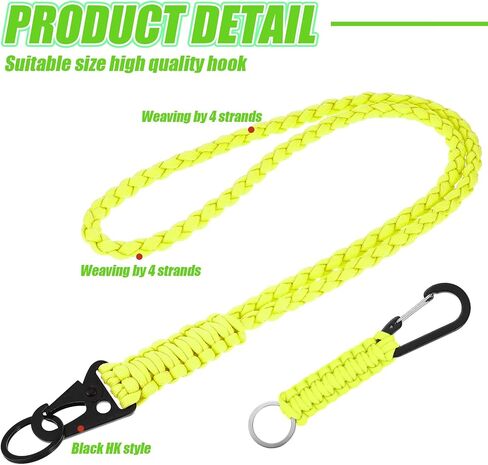 Frienda 2 مجموعة شديدة التحمل Paracord Neck Lanyard Keychain Wrist Strap 550 Keychain Lanyard للأنشطة في الهواء الطلق in Kuwait