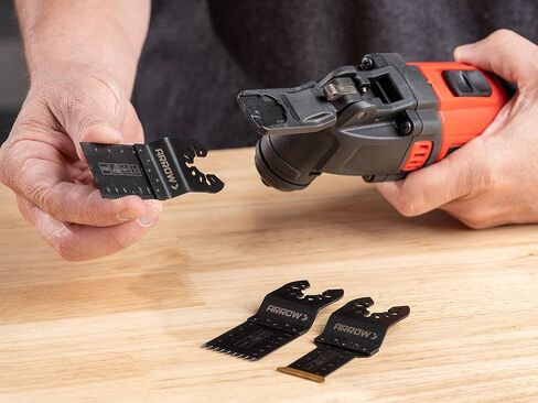 Arrow OSC201VP-3 Titanium Metal/Wood Variety Pack Oscillating Tool Blades for Metal, Wood, Wood with Nails, PVC, Copper Pipe, Drywall, Universal, Fits Most Multitools, 1-1/4, 1-1/4, 1-3/4, 3-Pack in Saudi Arabia