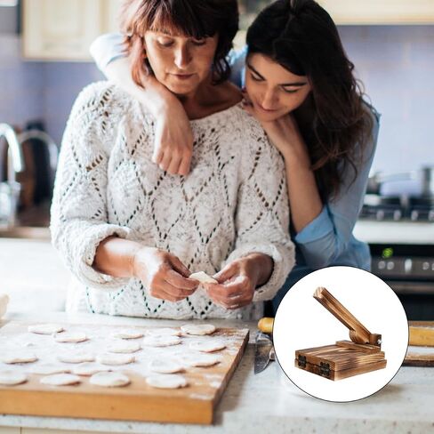 1pc Wooden Dough Presser for Dumpling Making Ergonomic Handle Essential Kitchen Gadget for Easy Wrapping in Kuwait