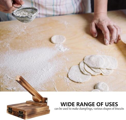 1pc Wooden Dough Presser for Dumpling Making Ergonomic Handle Essential Kitchen Gadget for Easy Wrapping in Kuwait