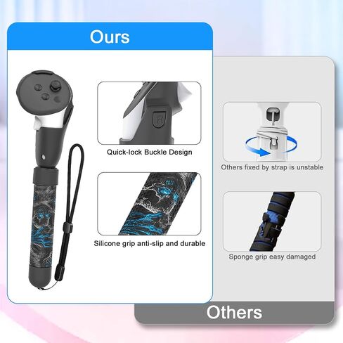Handle Attachments Compatible with Meta Quest 3S/3, Controller Accessories for Quest 3S, VR Game Gorilla Tag Long Arms Sticks, Beat Saber Handle Extensions Grips for Meta Quest 3 (Phantom) in Saudi Arabia