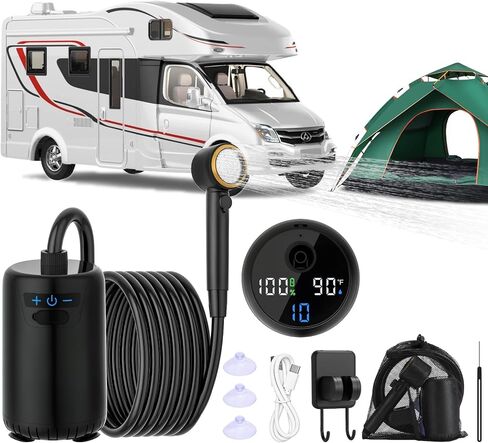Portable Shower for Camping,6000mAh Rechargeable Camping Shower with Intelligent LED Display,IPX7 Waterproof Outdoor Shower Kit for Hiking, Travel, Car, Pet in Saudi Arabia