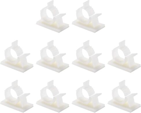 uxcell Adjustable Cable Clips, 10pcs 22-25mm Self-Adhesive Cable Clamp Wire Clamps Cable Organizer Cord Clips for Wire Management, Black in Saudi Arabia