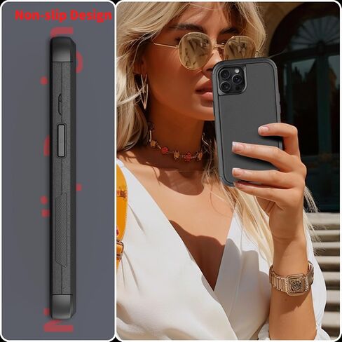 droperprote for iPhone 15 Case with Tempered Glass Screen Protector 3 in 1 Heavy Duty Rugged Shockproof Protective Phone Case for iPhone 15 6.1" (Black) in Saudi Arabia