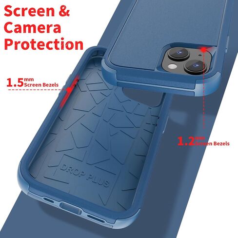 droperprote for iPhone 15 Case with Tempered Glass Screen Protector 3 in 1 Heavy Duty Rugged Shockproof Protective Phone Case for iPhone 15 6.1" (Black) in Saudi Arabia