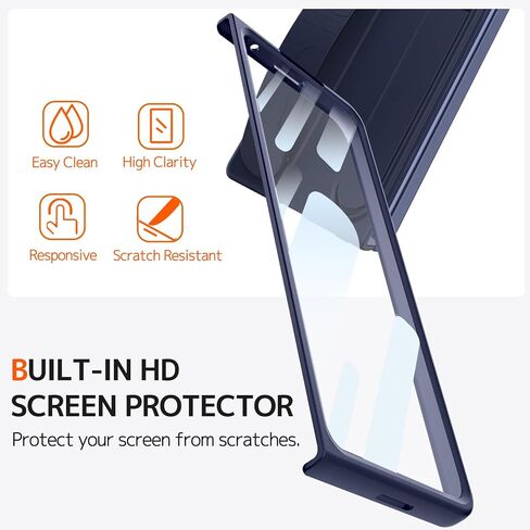 NINKI for Samsung Galaxy Z Fold 5 Case with Hand Strap,Shockproof Grip Case for Samsung Z Fold 5 Case with Wristband,Galaxy Z Fold 5 Screen Protector Case for Samsung Fold 5 Case with Kickstand White in Saudi Arabia