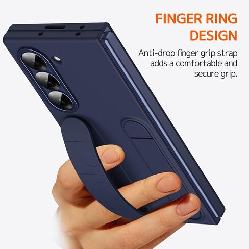 NINKI for Samsung Galaxy Z Fold 5 Case with Hand Strap,Shockproof Grip Case for Samsung Z Fold 5 Case with Wristband,Galaxy Z Fold 5 Screen Protector Case for Samsung Fold 5 Case with Kickstand White in Saudi Arabia
