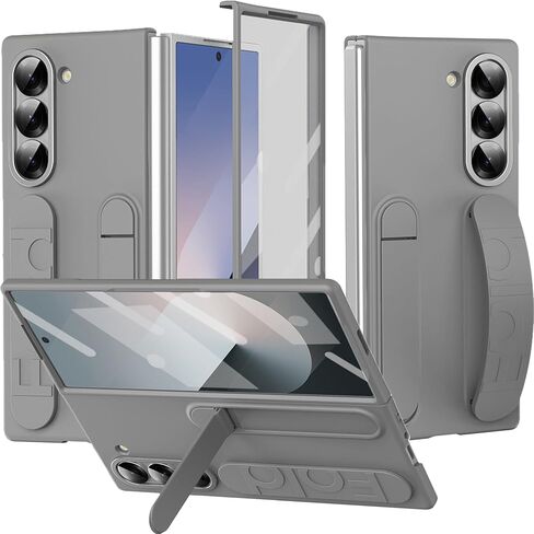 NINKI for Samsung Galaxy Z Fold 5 Case with Hand Strap,Shockproof Grip Case for Samsung Z Fold 5 Case with Wristband,Galaxy Z Fold 5 Screen Protector Case for Samsung Fold 5 Case with Kickstand White in Saudi Arabia