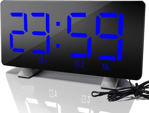 راديو على مدار الساعة الثالثة لغرفة النوم مع منافذ شحن USB مزدوجة 4 وضع Diming Mode 7.3 '' LED شاشة وضع 12/24 ساعة غفوة دالة أبيض in Kuwait