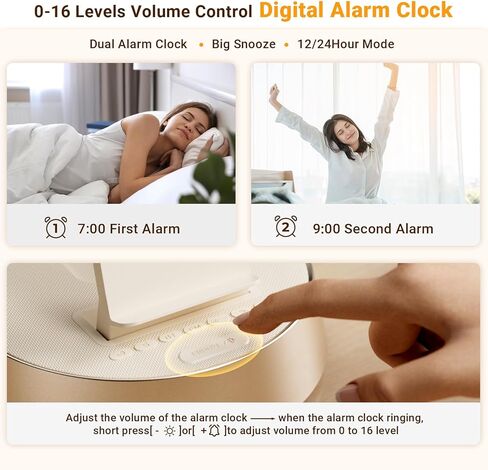 Alarm Clocks for Bedrooms with Wireless Charging Station, iPhone Charging Station with Dimmable Night Light Bluetooth Speaker, Wireless Charger for iPhone 16 15 14 13 Pro Max, Apple Watch, AirPods 3 in Saudi Arabia