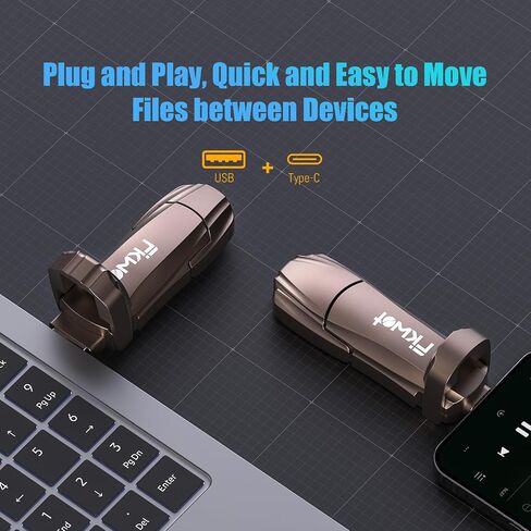External SSD USB Flash Drive 2TB, Up to 2050MB/s 2-in-1 Type C+ USB A USB3.2 Gen2 Solid State Thumb Drive SSD Stick for iPhone 15/16/Android/Windows/Mac/PC/Laptops in Saudi Arabia