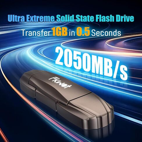 External SSD USB Flash Drive 2TB, Up to 2050MB/s 2-in-1 Type C+ USB A USB3.2 Gen2 Solid State Thumb Drive SSD Stick for iPhone 15/16/Android/Windows/Mac/PC/Laptops in Saudi Arabia