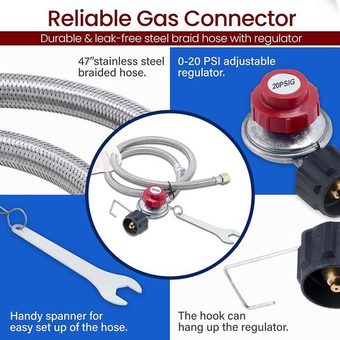 ARC Advanced Royal Champion ARC Propane Burner, 200,000 BTU Propane Stove with 0-20 PSI Regulator, Outdoor Burners for Cooking Gas Burner Gas Cooker Single Burner for Outdoor Cooking in Kuwait
