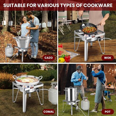 ARC 200,000BTU Propane Burner Stainless Steel Single Burner Propane Stove Gas Cooker,Heavy-Duty Outdoor Cooker for Turkey Fry,Crawfish Boil,Homebrewing,and More! in Saudi Arabia