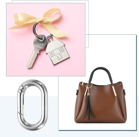 Harfington Spring O Clip Ring Clip ، Metal Spring Clasp Key Ring ، keychain snap buckle accessories for purse الكتف حقيبة أمتعة جلدية DIY Crafts in Kuwait