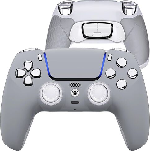 Hexgaming Ultimate Wireless Controller متوافق مع PS5 ، وحدة تحكم ألعاب FPS المعدلة مع المجاذيف - 4 أزرار خلفية - مشغلات الشعر - الإبهام القابلة للتبديل - New Hope Gray in Kuwait