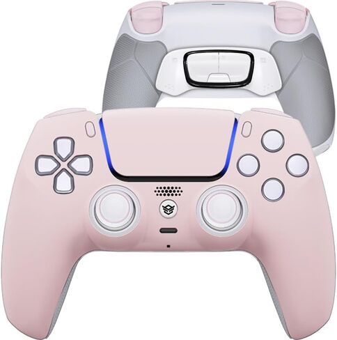 Hexgaming Ultimate Wireless Controller متوافق مع PS5 ، وحدة تحكم ألعاب FPS المعدلة مع المجاذيف - 4 أزرار خلفية - مشغلات الشعر - الإبهام القابلة للتبديل - New Hope Gray in Kuwait