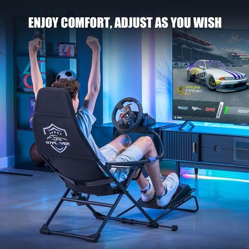 GTPLAYER Sim Racing Cockpit Foldable & Adjustable for High Performance Sim Racing Compact & Flexible Supports All Steering Wheels & Pedals for PC Wheel and Pedals Not Included (Red) in Saudi Arabia