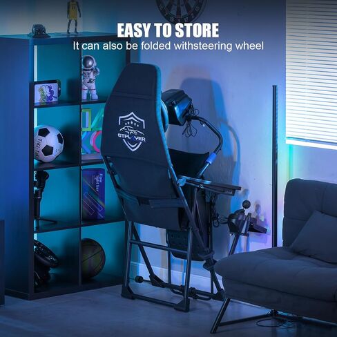 GTPLAYER Sim Racing Cockpit Foldable & Adjustable for High Performance Sim Racing Compact & Flexible Supports All Steering Wheels & Pedals for PC Wheel and Pedals Not Included (Red) in Saudi Arabia