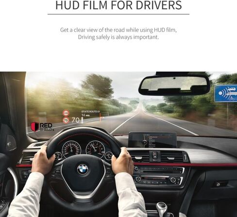 RED SHIELD Universal Head Up Display HUD Reflective Windshield Film 7.5" for All Car Makes and Models. Premium Quality High Definition HD Clarity. Compatible with All HUD Units and Smartphones. 2 PK in Saudi Arabia