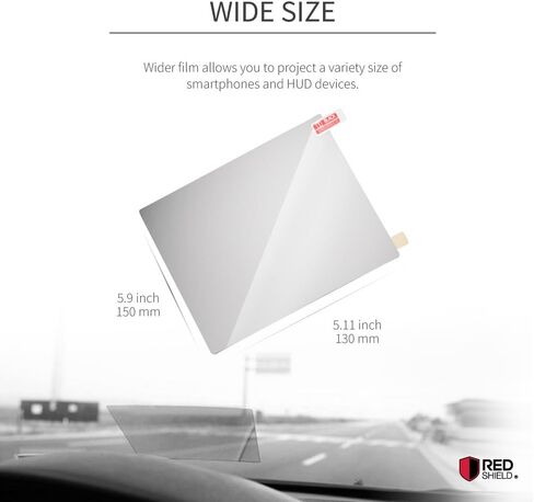 RED SHIELD Universal Head Up Display HUD Reflective Windshield Film 7.5" for All Car Makes and Models. Premium Quality High Definition HD Clarity. Compatible with All HUD Units and Smartphones. 2 PK in Saudi Arabia