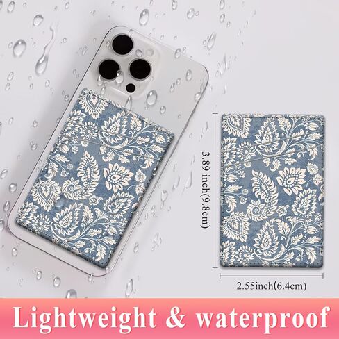 Phone Card Holder Leather, Dual Pocket Phone Wallet Stick On, Adhesive Cute Credit Card Sleeves for Phone Case Compatible with Most Phones Cute Moon and Star in Kuwait