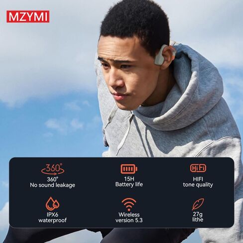 i18Pro Wireless Bone Conduction Headphones Bluetooth 5.4 Open Ear Headphones, Premium Loud Sound 15Hrs Playtime Bluetooth Headphones, Sports Headset for Running, Cycling (I18 Pro Black) in Saudi Arabia