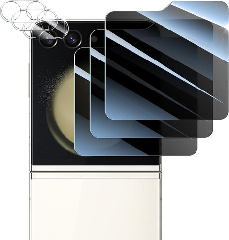 Privacy Screen Protector for Samsung Galaxy Z Fold 4/5, Double Shatterproof Anti-Spy Tempered Glass Film, [Impact- Private Protection][Anti-Shatter][Anti-Scratch][9H Hardness]- 3 Pack in Saudi Arabia