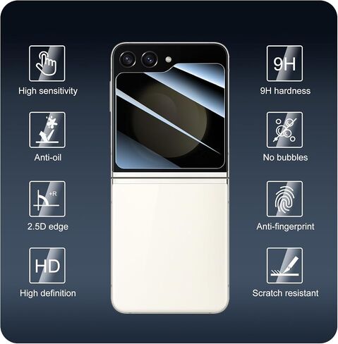 Privacy Screen Protector for Samsung Galaxy Z Fold 4/5, Double Shatterproof Anti-Spy Tempered Glass Film, [Impact- Private Protection][Anti-Shatter][Anti-Scratch][9H Hardness]- 3 Pack in Saudi Arabia