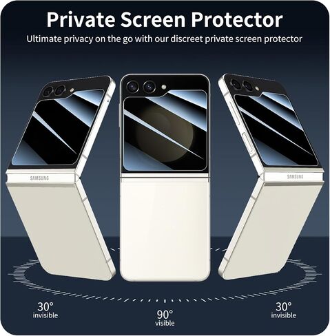 Privacy Screen Protector for Samsung Galaxy Z Fold 4/5, Double Shatterproof Anti-Spy Tempered Glass Film, [Impact- Private Protection][Anti-Shatter][Anti-Scratch][9H Hardness]- 3 Pack in Saudi Arabia