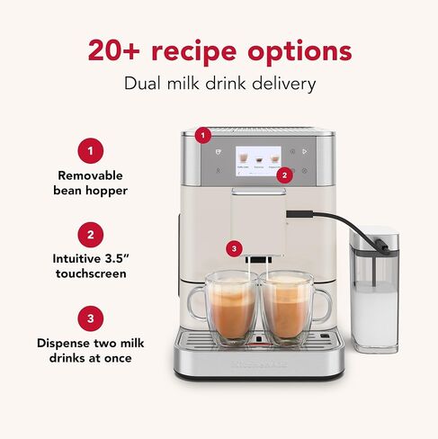 KitchenAid Fully Automatic Espresso Machine KF7, KES8557, Porcelain White in Saudi Arabia