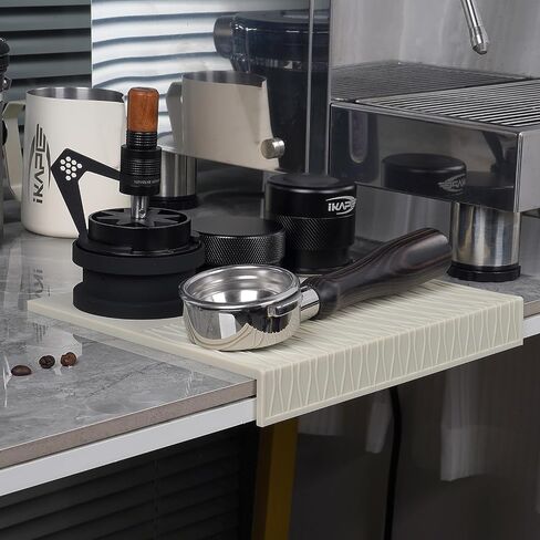 IKAPE Coffee Accessory Tool, Silicone Mat with Portafilter Holder, Espresso Tamping Station Mat, Distributor Food Safe & Non-Slip 11.61''x8.54'' (GJ-MAT) in Saudi Arabia