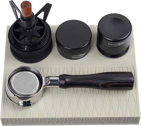 IKAPE Coffee Accessory Tool, Silicone Mat with Portafilter Holder, Espresso Tamping Station Mat, Distributor Food Safe & Non-Slip 11.61''x8.54'' (GJ-MAT) in Saudi Arabia