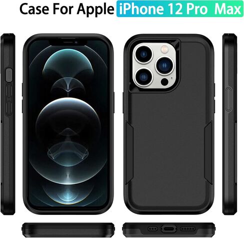 Compatible with iPhone 15 Case, Heavy Duty Protection Shockproof Dropproof Dustproof Anti-Scratch Phone Case Cover for 15 -Black in Saudi Arabia