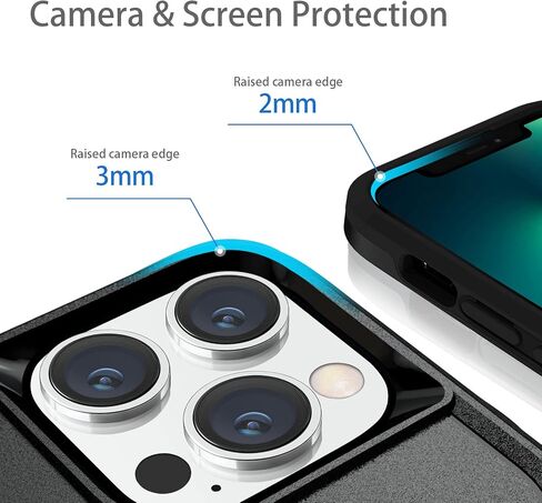 Compatible with iPhone 15 Case, Heavy Duty Protection Shockproof Dropproof Dustproof Anti-Scratch Phone Case Cover for 15 -Black in Saudi Arabia