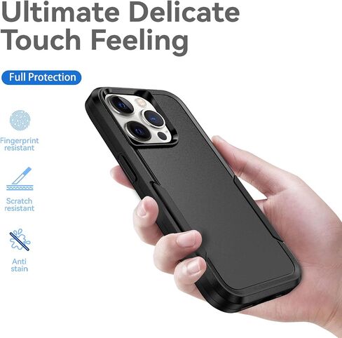 Compatible with iPhone 15 Case, Heavy Duty Protection Shockproof Dropproof Dustproof Anti-Scratch Phone Case Cover for 15 -Black in Saudi Arabia
