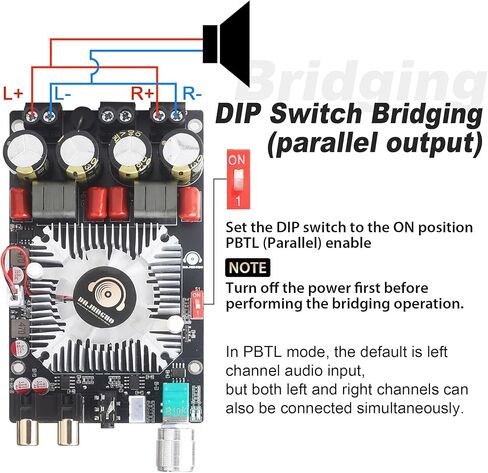 لوحة ZK-2202 فئة D مكبر للصوت ، رقاقة TPA3251 ، 220W × 2 ستيريو/350W سد (مفتاح DIP) ، RCA/AUX/XH2.54-3P المدخلات ، DC12-36V مع مروحة التبريد in Kuwait